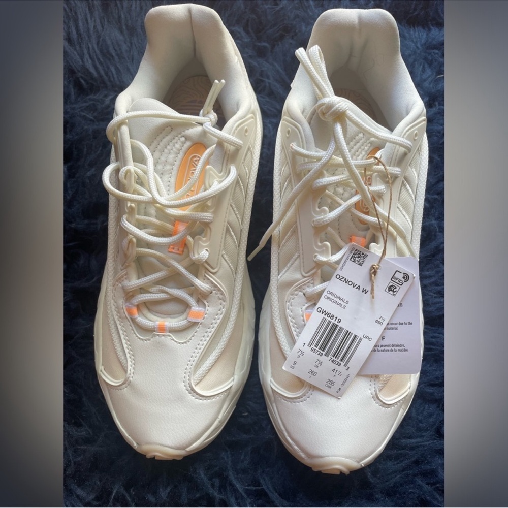 Adidas Cream and Orange Sneakers